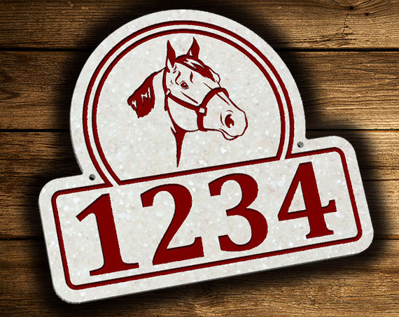 Horse Head Address Plaque